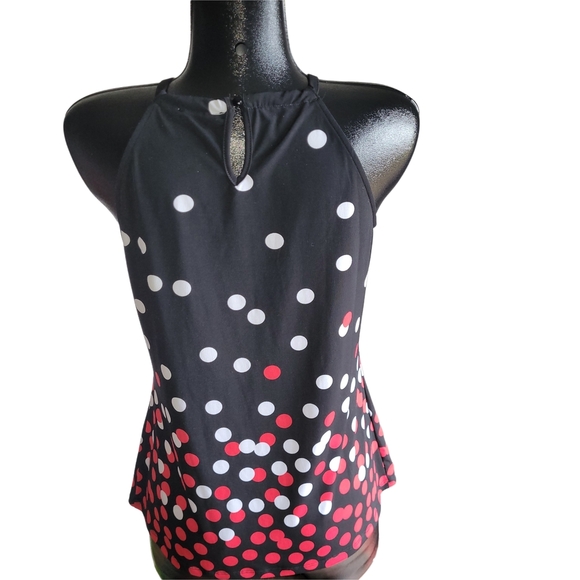 Ricki's Black Halter Top With Red and White Polka Dots M - Picture 5 of 6